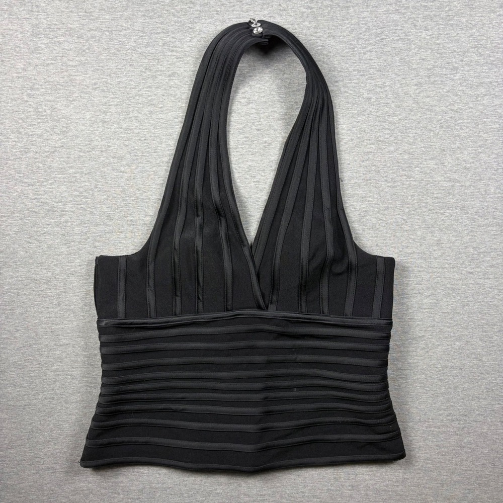 JS Signature Halter Top 12 Black Bandage Y2K Evening Party Goth